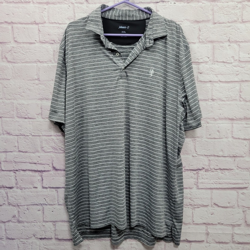 Johnnie-O Striped Golf Polo Shirt Mens XXL The Roberts Cup Performance Sporty